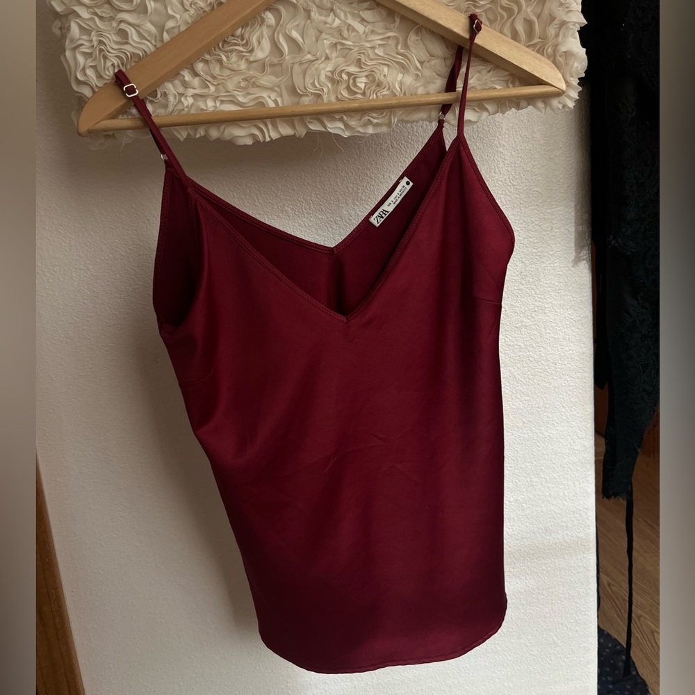 Zara Deep Red Camisole Top